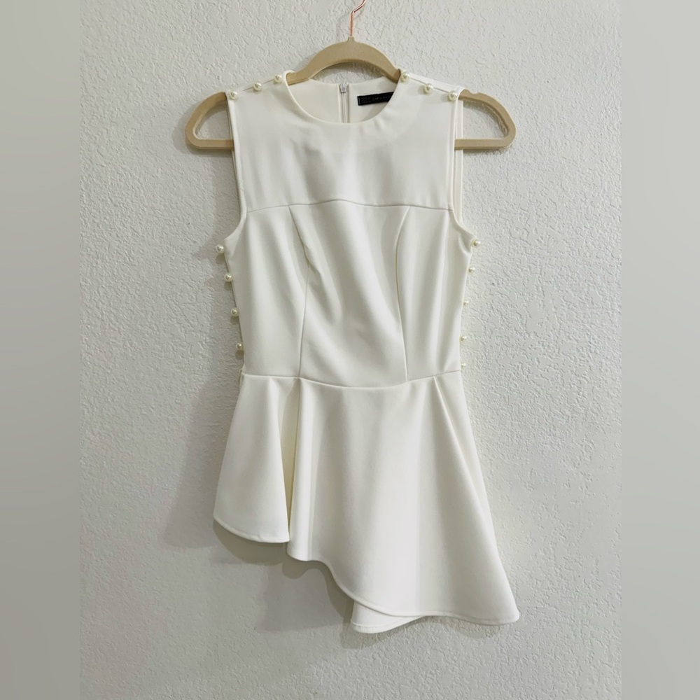 Zara Elegant White Sleeveless Dress Size S